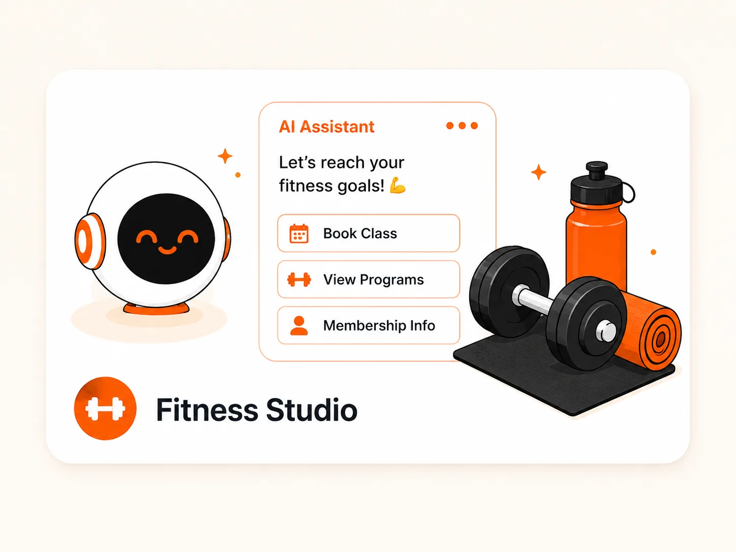 AI assistant for a fitness studio website