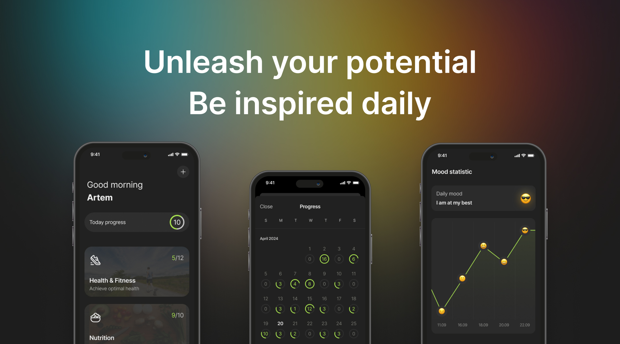 Motiway app interface showing AI-generated goal tasks on a smartphone