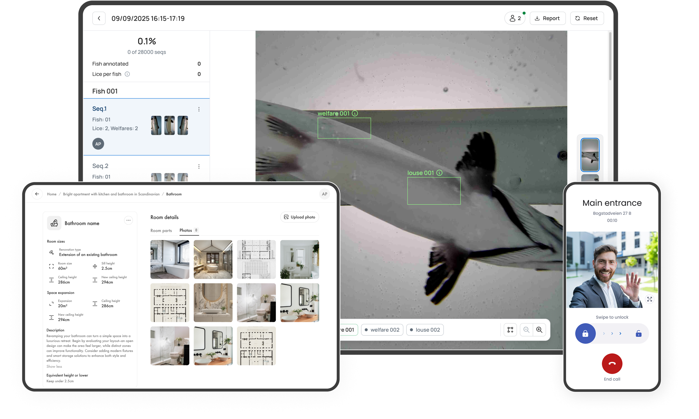 Flutter development showcase with multiple device screens