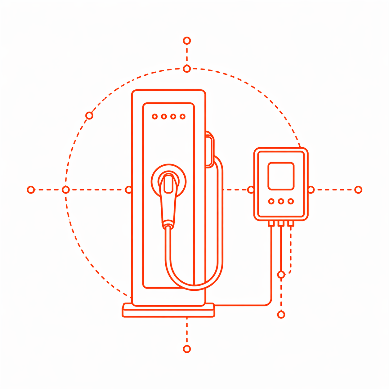 EV charging and energy device schematic