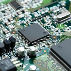 Hardware development embedded development a green motherboard portrayed